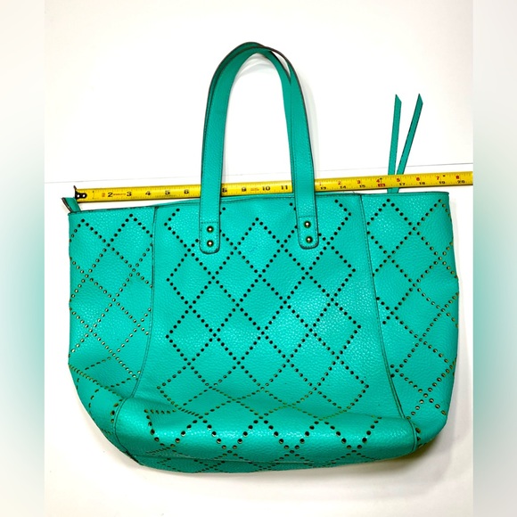 Just Fab TOTE Turquoise Greenish HandBag - Picture 6 of 8